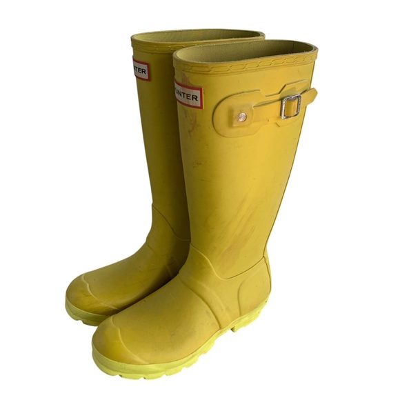 Hunter Tall Yellow Rain Boots Women’s Size 5 - Picture 1 of 9